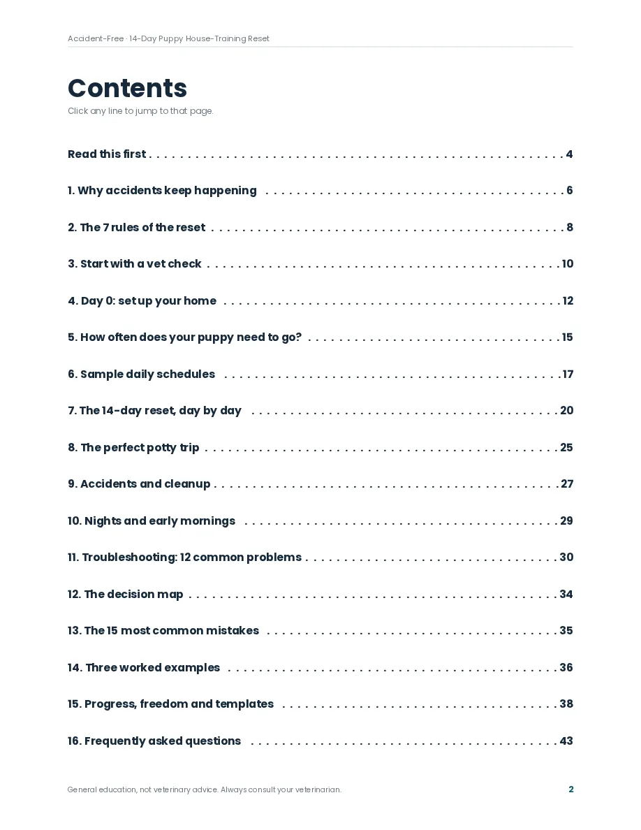 Accident-Free preview page: Contents