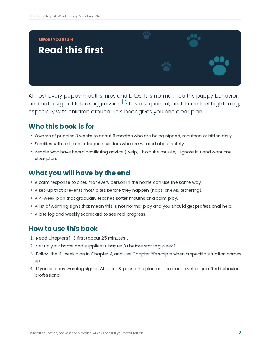 Bite-Free Play preview page: Read this first