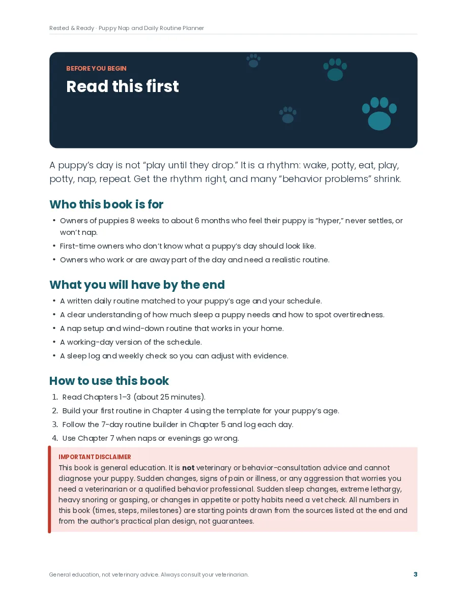 Rested & Ready preview page: Read this first