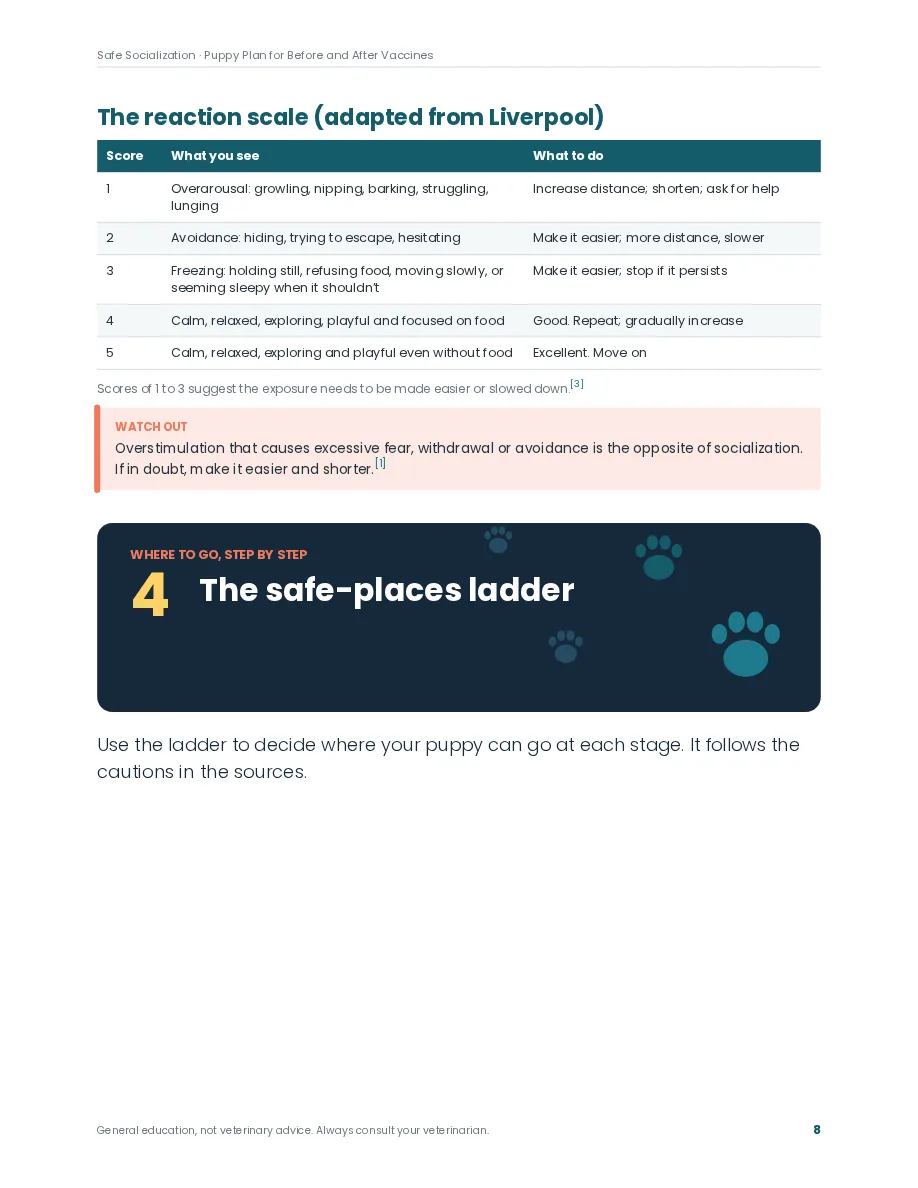 Safe Socialization preview page: Inside: a core plan page